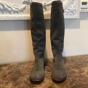 J CREW HARPER SUEDE BOOTS GREY PEWTER SIZE 7